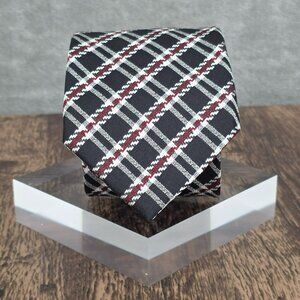 Egara Neck Tie 100% Silk Black Red White Plaid Grey Floral Designer Unique Gift